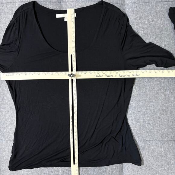 Nordstrom Collection Top Women XL Black Blouse Viscose Flowy Soft Balloon Blouse - Picture 3 of 5